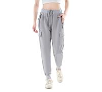 Daspkuwy Womens Cargo Trousers Exercise Workouts Breathable Lightweight Walking Trousers Fitting Climbing Stretch Active Pants Womens Light Grey L