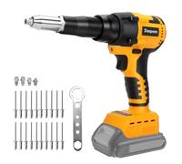 Daspom Cordless Rivet Gun Compatible with DeWalt 20V MAX Battery(No Battery), Electric Rivet Gun Kit, Brushless Pop Rivet Gun, for Rivets 1/8'', 5/32'', 3/16", 1/16"