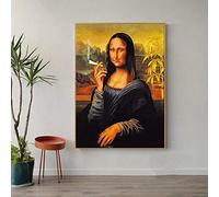Dass Canvas Art Funny Smoking Mona Lisa Oil Painting Famous Reproduction Posters and Prints on Canvas Wall Art Pictures, for Living Room Decoration No Frame (Size : 50X70 cm unframed)