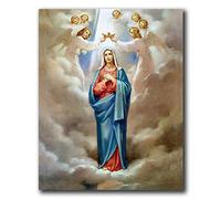 Dass Canvas Art Virgin Mary Lineage Christian Canvas Painting Wall Art Picture, for Living Room Catholic Church Decoration No Frame (Size : 40x60cm No Framed)