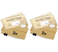 DasWas 2 x Golden Ticket Gift Voucher to Fill Yourself with Scratch Sticker - Scratch Cards & Voucher Cards Make Yourself - Personalised Gift in Sparkling Envelope + Scratch Tool (Pack of 2)