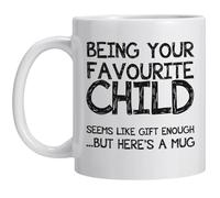 DasyFly Best Mum & Dad Gifts,Being Your Favourite Child Funny Coffee Mug-Mothers Day Fathers Day Christmas Presents Gifts Idea from Daughter, Son, Kids-Fun Birthday Gifts Cup for Parents