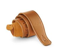 Dat Strap Leather Guitar Strap | for Electric, Acoustic, Electro-Acoustic, Bass, and Classical Guitar | Padded for Extra Comfort | Light Brown | Includes 2 FREE Pick Geek Steel Picks