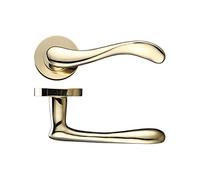 DAT030PVD Imola Lever on Round Rose Polished Anti Tarnish Brass