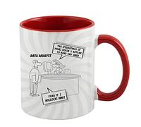 Data Analyst Mug, Coffee Mug, Coworkers, Office Gift, Accounting, Boss, Funny Spreadsheet Theme Coffee Tea Inside Coloured Ceramic Cup. (Red)