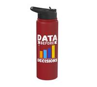 Data Before Decisions Stainless Steel Insulated Water Bottle