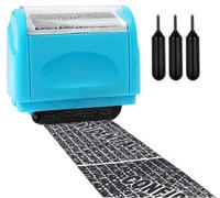 Data Blocker Stamp,Wide Roller Data Defender,Confidential Garbled Seal Large Rolling Address Blocker Stamp, Anti Theft Privacy Protection Including 3-Pack Refills