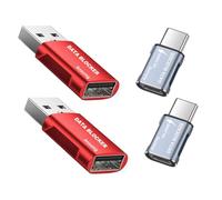 Data Blocker, USB A to A & USB C to C Data Blocker, Protect Against Juice Jacking,100% Guaranteed Prevent Hacker Attac,Support Safe Fast Charging up to 20V/4A (Red Grey 4)