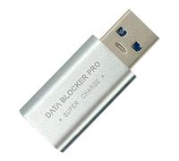 Data Blocker, USB Adapter, Aluminum Alloy Shield, Fast Charging Support, Stable Protector for Phone, PC, Laptop, Public Charging Ports, Travel Safety, Cybersecurity Protection 1.64x0.68x0.29in