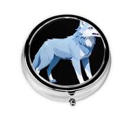 Data Breach Wolf Mini Round Pill Box, can be Put into Wallet, Pocket, Light and Convenient, 3 Compartment Pill Box, Portable Pill Box,
