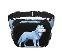 Data Breach Wolf Pattern trendy fashionable waist bag, unisex travel sports messenger bag