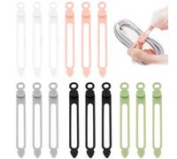 Data Cable Organizer,15 Pcs Silicone Cable Ties Reusable Cable Straps Cable Tidy Cable Wire Ties,Cable Management Organizer Cable Cord Organizers for Bundling and Fastening Cable Cords Wires