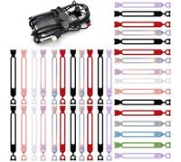 Data Cable Organizer, Elastic Silicone Cable Ties, 15PCS/25PCS/45PCS Colorful Reusable Cable Ties Wire Management Organizer, Multi-Purpose Cord Organizers in Home,Office (15)