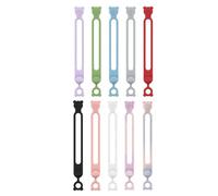 Data Cable Organizer, Silicone Electronic Cable Ties, Bear Head Elastic Cord Straps Reusable Wire Management for Fastening Bundling Desktop Bedside Nightstand Workplace Car Kitchen