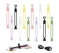 Data Cable Organizer, Upgraded 2025 Silicone Cable & Headphone Organizer - Multipurpose Reusable Elastic Cord Ties for Bundling & Fastening Data/Charging Cables (12PCS)