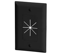 DATA COMM Electronics 45-0017-BK Split Style TV Plate with Flexible AV/HDMI Cable Pass-Through - Black