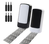 Data Defender Roller Stamp Set 2 Pcs Address Blocker Stamp with 6 Ink Refills, Identity Theft Protection Roller Stamp, Portable Confidential Rolle-r Stam-p for Bills Credit Cards Documents