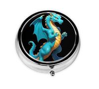 Data Dragon Firewall Mini Round Pill Box, can be Put into Wallet, Pocket, Light and Convenient, 3 Compartment Pill Box, Portable Pill Box,