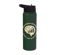 Data Driven Decisions Heart Led Actions Business Mindset Stainless Steel Insulated Water Bottle