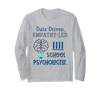 Data-Driven Empathy-Led School Psychologist Brain Graphic Long Sleeve T-Shirt