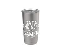 Data Engineer By Day Gamer By Night Funny Ai Data Center Stainless Steel Insulated Tumbler