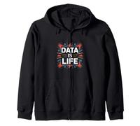 Data is Life Charts and Graphs Design for Analysts Zip Hoodie