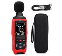 Data Logging Decibel Meter, A/C/Z Weighted Sound Level Meter with PC Software, 30-130dB Portable SPL Tester, Max/Min/Avg & Audio-Visual Alarm for Home, Factory, and Noisy Neighbors