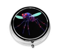 Data Mosquito Virus Mini Round Pill Box, can be Put into Wallet, Pocket, Light and Convenient, 3 Compartment Pill Box, Portable Pill Box,