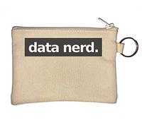 Data Nerd Statistics Math Logo Key Chain Coin Purse Beige