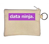 Data Ninja Math Statistics Purple Logo Key Chain Coin Purse Beige