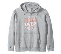 Data Over Opinion Binary Code Design Zip Hoodie