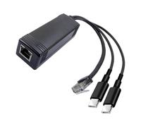 Data Power Separator PoE Splitter Adapter Type-C, 12V 100M | Outputs RJ45 Ethernet Link for Camera Access Point Cable Simplification