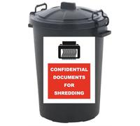 Data Protection Documents For Shredding Warning Safety Sign Self Adhesive Gloss Decal Sticker 160mm x 125mm