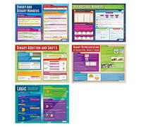 Data Representation Posters - Set of 5 | Computer Science Posters | Laminated Gloss Paper measuring 850mm x 594mm (A1) | STEM Posters for the Classroom | Education Charts by Daydream Education