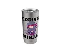 Data Science Data Scientist Coding Ninja Cute Kids Stainless Steel Insulated Tumbler