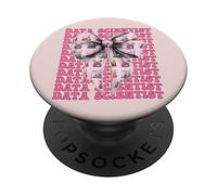 Data Scientist Science Graph Girl Coquette Bow Pink PopSockets Adhesive PopGrip