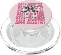 Data Scientist Science Graph Girl Coquette Bow Pink PopSockets PopGrip for MagSafe