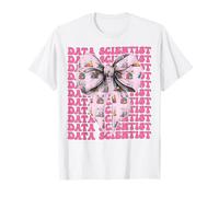 Data Scientist Science Graph Girl Coquette Bow Pink T-Shirt
