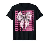 Data Scientist Science Graph Girl Coquette Bow Pink T-Shirt
