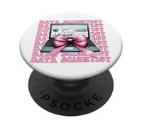 Data Scientist Science Laptop Graph Girl Coquette Bow Pink PopSockets Adhesive PopGrip