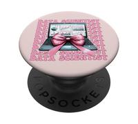 Data Scientist Science Laptop Graph Girl Coquette Bow Pink PopSockets Adhesive PopGrip