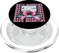 Data Scientist Science Laptop Graph Girl Coquette Bow Pink PopSockets PopGrip for MagSafe