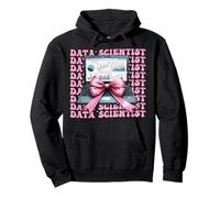 Data Scientist Science Laptop Graph Girl Coquette Bow Pink Pullover Hoodie