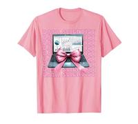 Data Scientist Science Laptop Graph Girl Coquette Bow Pink T-Shirt