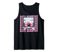 Data Scientist Science Laptop Graph Girl Coquette Bow Pink Tank Top