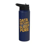 Data Secure Pure Sleep - Cybersecurity Hacker Stainless Steel Insulated Water Bottle