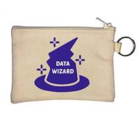 Data Wizard Hat Math Mathematics Statistics Logo Key Chain Coin Purse Beige