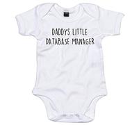 Database Manager Baby Body Suit Daddys Little Newborn Babygrow White with Black Print 3-6 Months