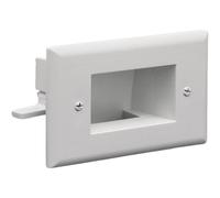 DataComm Electronics 45-0009-WH Easy Mount Recessed Low Voltage Slim Fit Cable Plate - White, 4.88" H x 3.22" W x 1.41" D