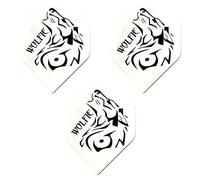 datadart Martin Adams Wolfie Tribal White Dart Flights, 75 Micron (3 Sets - 9 Flights)